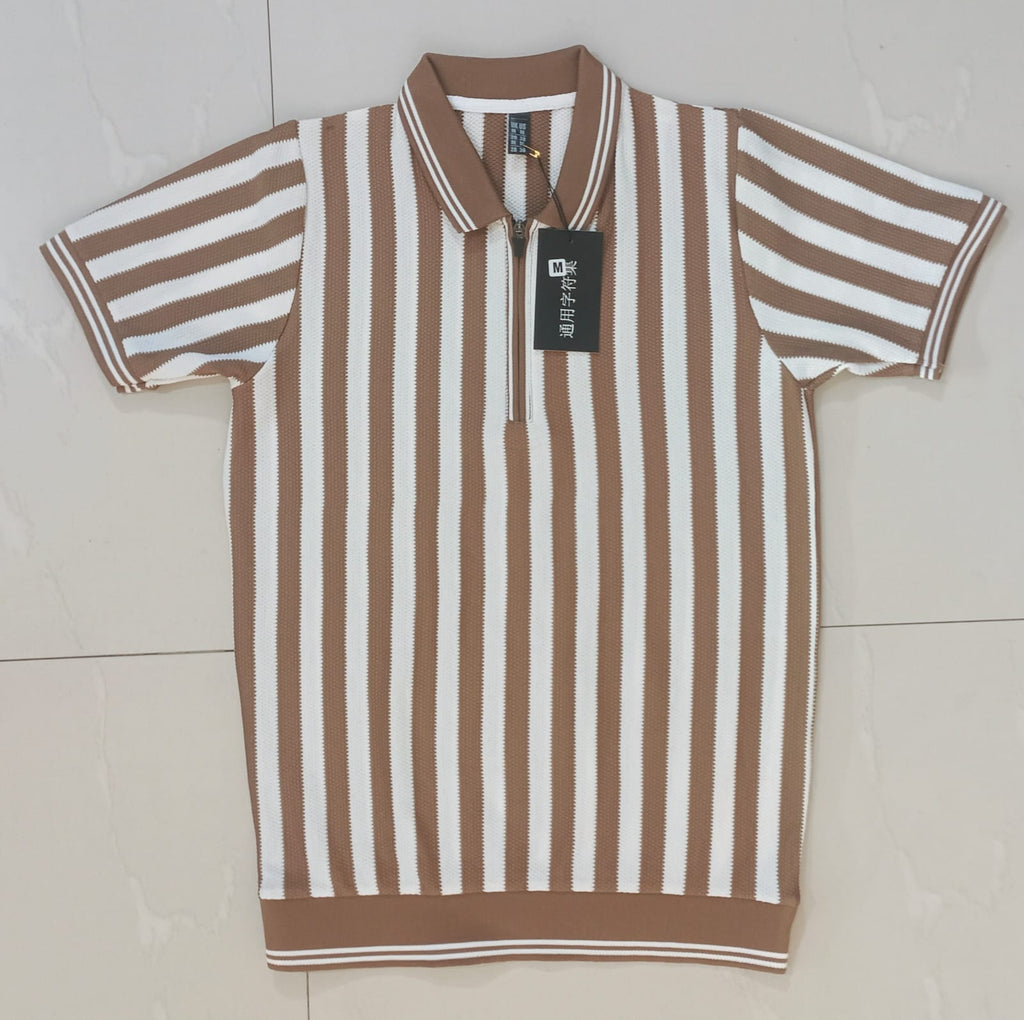 Old Money Striped Polo – Classic Luxury Redefined