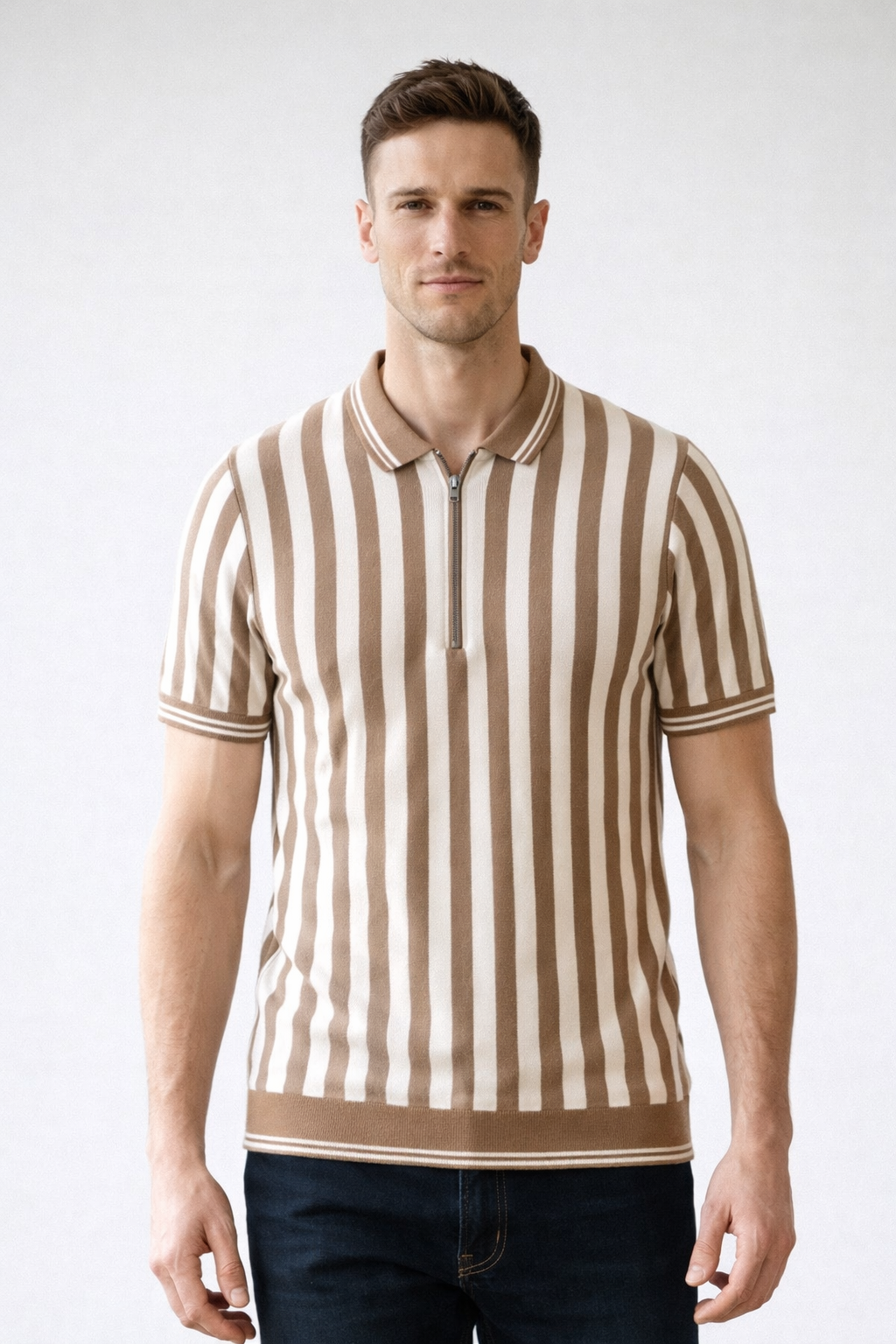 Old Money Striped Polo – Classic Luxury Redefined