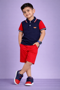 Kids Navy & Red Polo Shirt – Stylish T-Shirt for boys.
