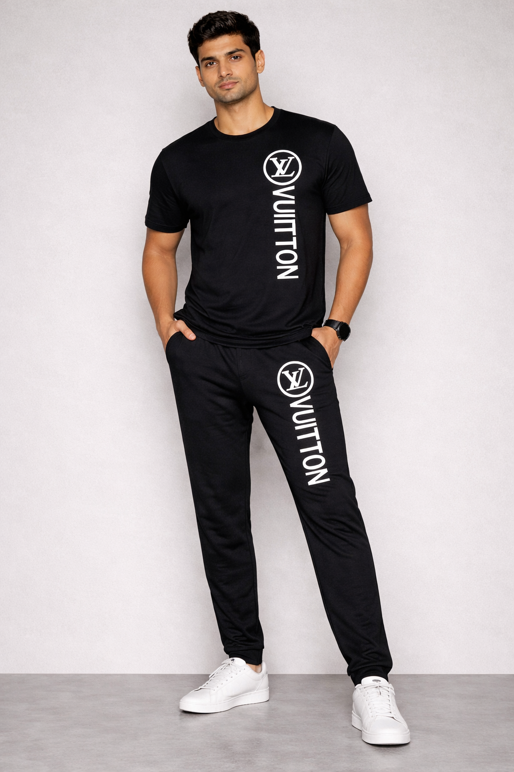 Men’s 2 Piece Tracksuit Set – Premium T-Shirt & Trouser Outfit