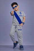 Kids Grey T-Shirt with Matching Grey Trousers Set – Casual Coordinated Outfit for Boys