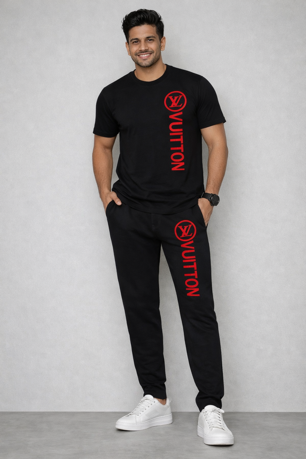 Men’s 2 Piece Tracksuit Set – Premium T-Shirt & Trouser Outfit