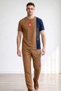 Men’s Dual Tone 2 Piece Tracksuit Set – Premium T-Shirt & Trouser